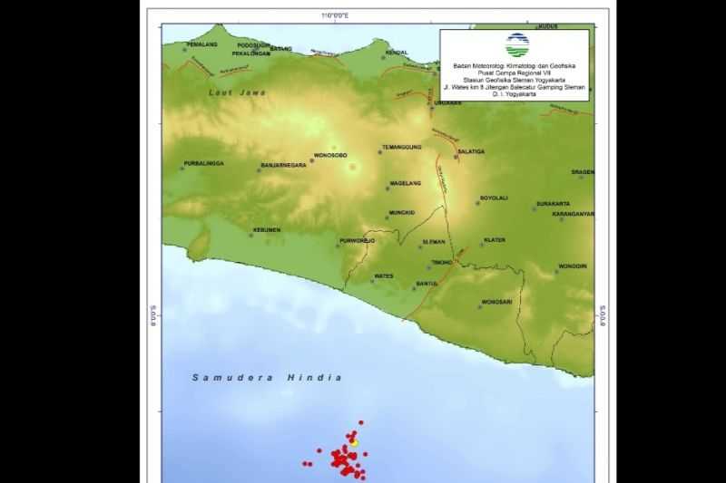 53 Gempa Susulan Tercatat Pasca Gempa Guncang Bantul DIY