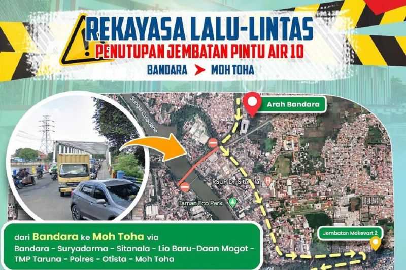 Akses Jembatan Pintu Air 10 Ditutup, Dishub Tangerang Siapkan Jalur Alternatif