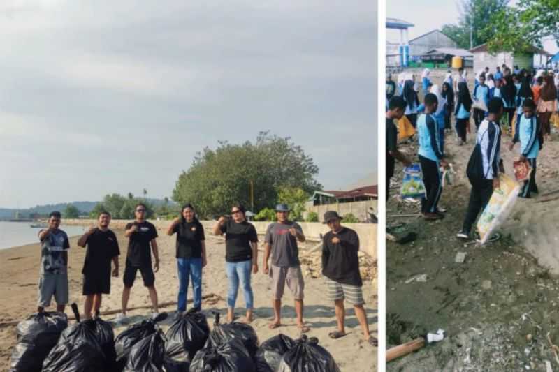 Aksi Nyata, Peringatan Sumpah Pemuda Halteng Dibarengi Bersih Sampah