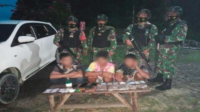 Aksi Prajurit TNI Sergap Penyelundup Ganja di Perbatasan Papua