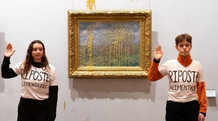 Aksi Vandalis Aktivis Iklim Kotori Lukisan Monet dengan Sup di Museum Lyon Prancis