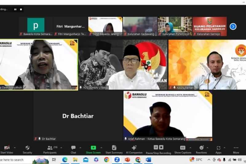 Antisipasi Pelanggaran, Bawaslu Semarang Intensif Pantau Media Sosial Awasi Netralitas ASN
