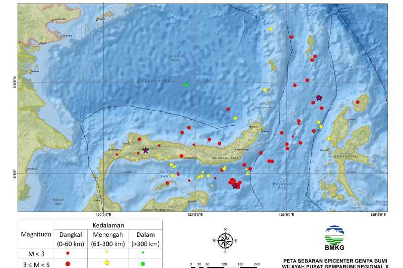 Banyak Sekali, Stasiun Geofisika Manado Catat 81 Gempa Bumi Selama Sepekan