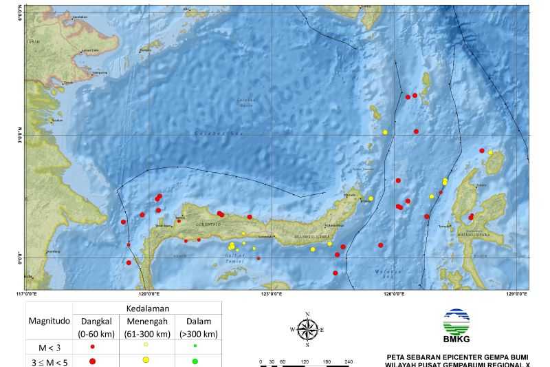 Banyak Sekali, Sulut Digetarkan 47 Gempa Tektonik Dalam Sepekan