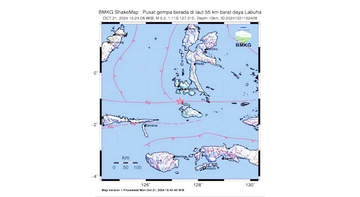 BMKG: 13 Kali Gempa Susulan Guncang Halmahera Selatan