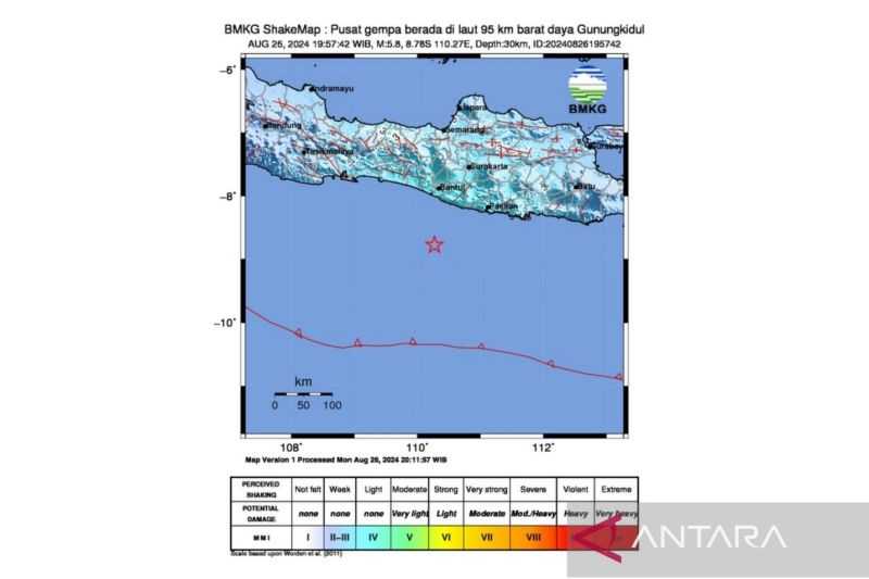 BMKG Catat Dua Gempa Susulan Dipicu dari Aktivitas Megathrust di DIY