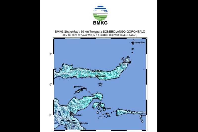 BMKG Sebut Gempa M6,3 di Gorontalo Akibat Deformasi Batuan Lempeng Sangihe