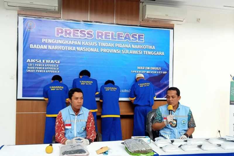 BNNP Sultra Ungkap Jaringan Narkoba Lintas Provinsi, 1,9 Kg Sabu dan 2 Kg Ganja Disita