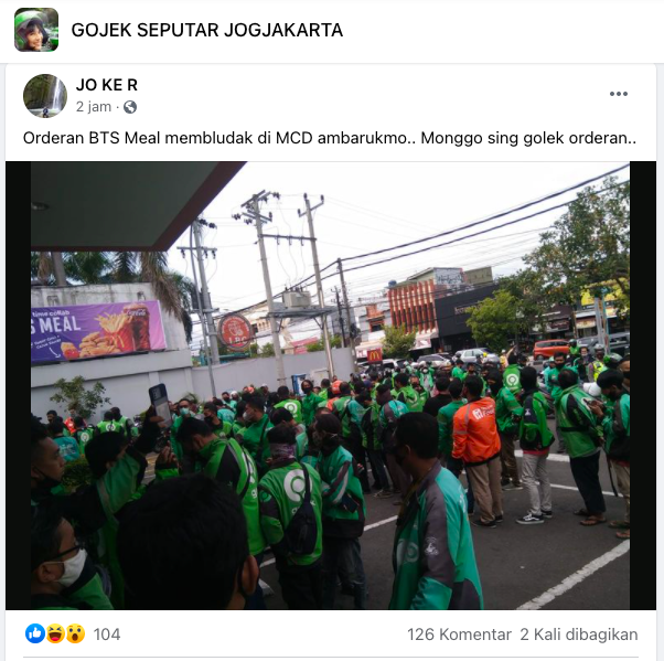 BTS Meal McDonald’s Bikin Geger Driver Ojol di Yogyakarta