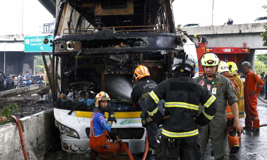 Bus Sekolah dengan 44 Siswa Terbakar di Thailand