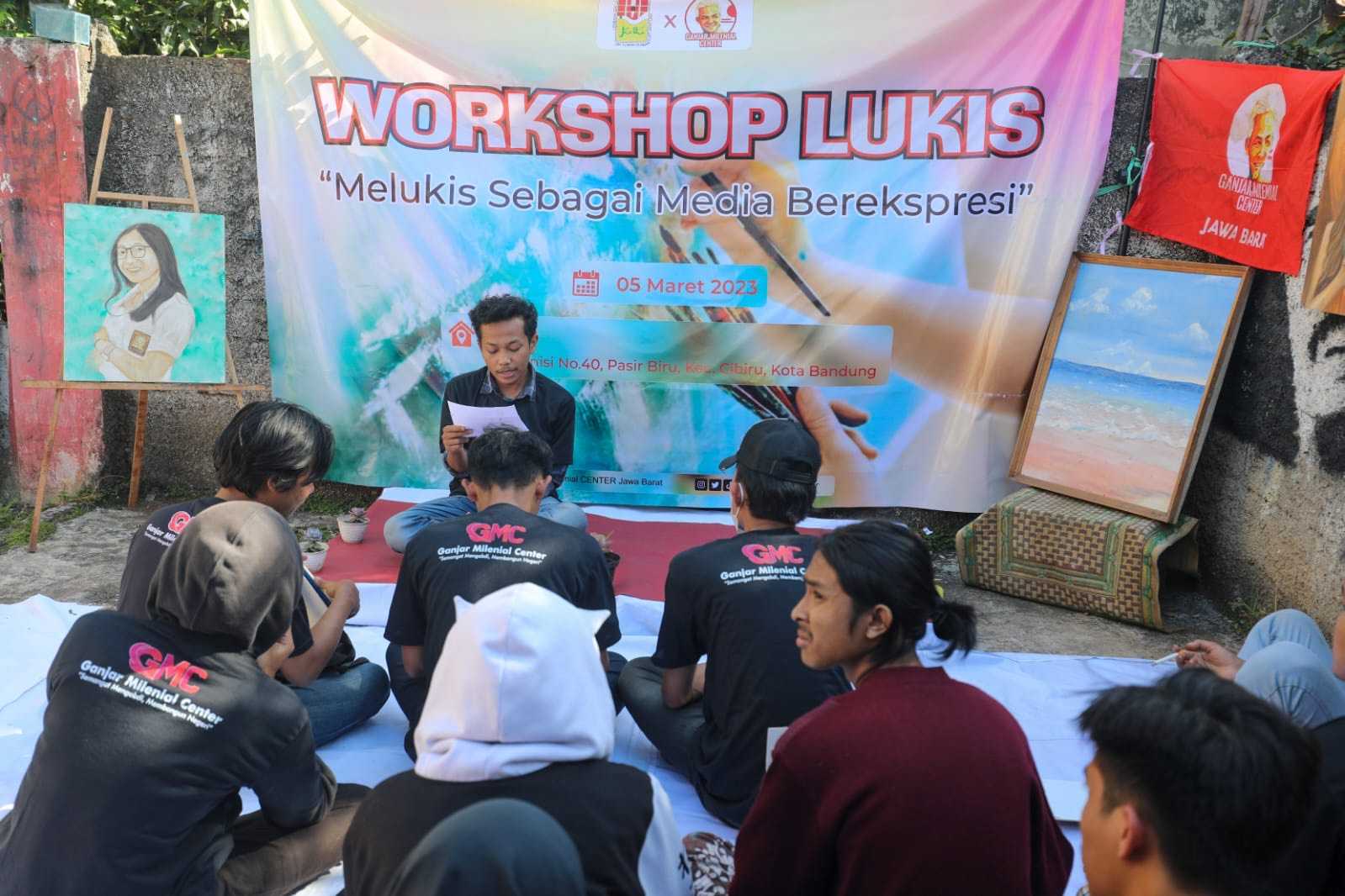 Ciptakan Karya Positif Pemuda, Ganjar Milenial Center Gelar Workshop Lukis di Bandung