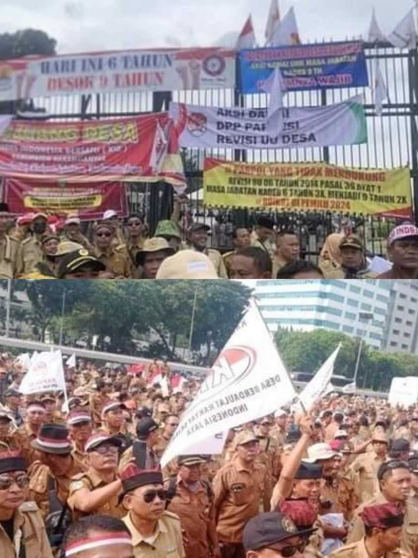 Demo Ratusan Kepala Desa tentang Durasi Jabatan yang Hanya 6 Tahun 