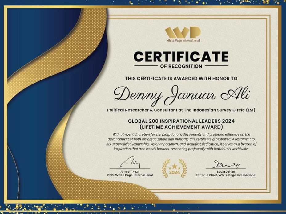 DENNY JA Terima Penghargaan International: Lifetime Achievement AWARD 2024 2