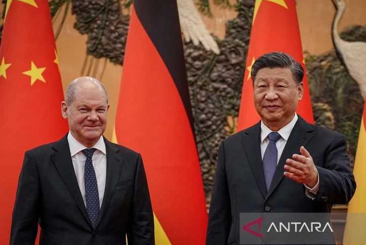 Disambut Presiden Xi Jinping, Kanselir Jerman Olaf Scholz Tiba di Beijing