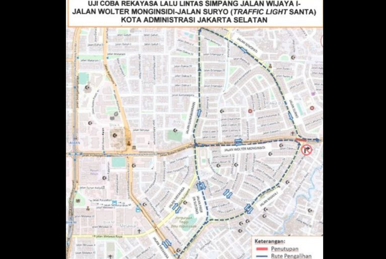 Dishub DKI Rekayasa Lalin di Lampu Merah Santa pada 5-12 April