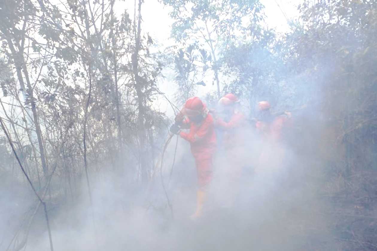 Dua Helikopter Pengebom Air dan Ekskavator Dikerahkan untuk Padamkan Karhutla di OKI