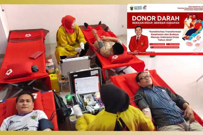 Fakultas Kesehatan Masyarakat Unhas Isi Peringatan Dies Natalis ke-42 dengan Donor Darah