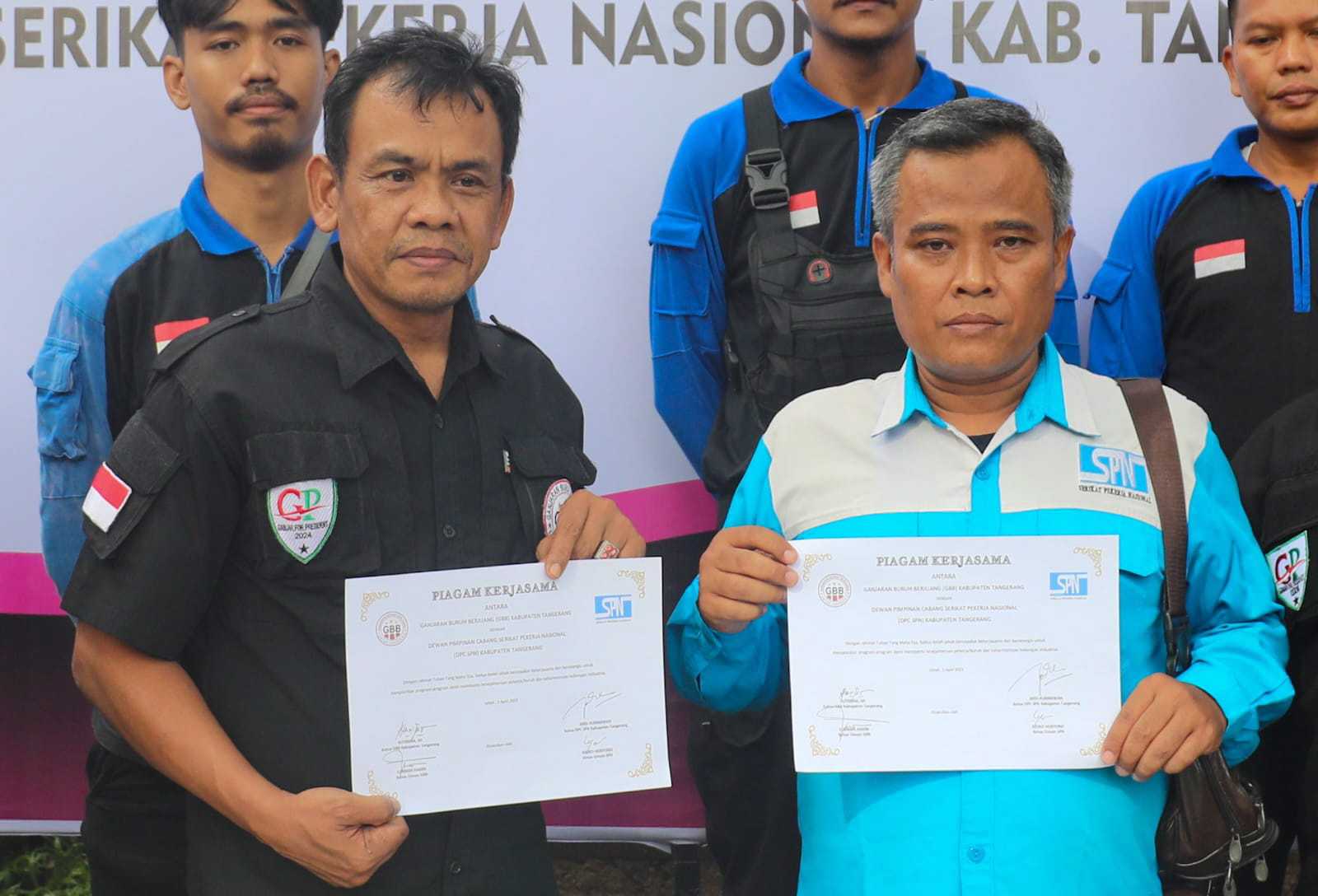 Ganjaran Buruh Berjuang Sepakat Jalin Kerja Sama dengan DPC Serikat Pekerja Nasional Kabupaten Tangerang