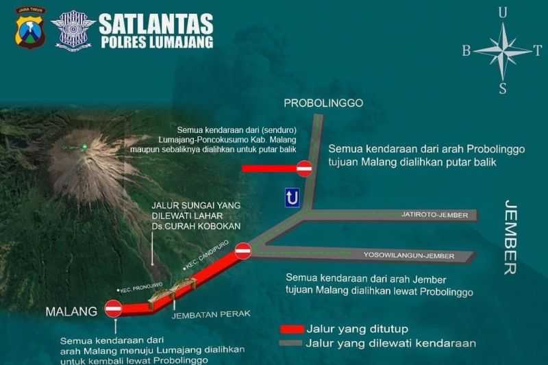 Gawat Ini Salah Satu Dampak Serius Letusan Semeru, Jalur Lumajang-Malang Melalui Piket Nol Ditutup Total