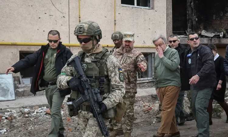 Gawat! Perang Belum Usai, Rusia Lakukan Aksi Mengerikan Ini di Ibu Kota Kiev saat Sekjen PBB Antonio Guterres Berkunjung ke Ukraina
