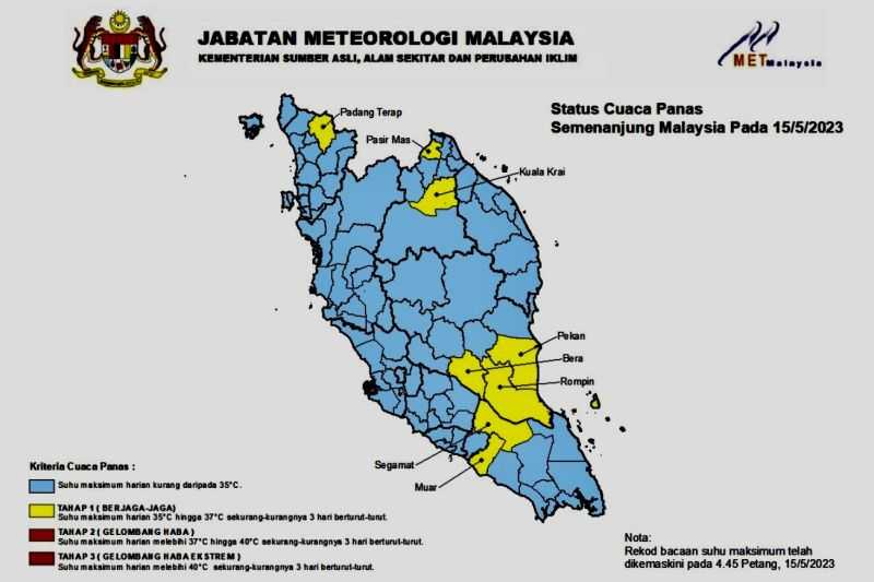 Gawat, Sejumlah Kawasan di Malaysia Berstatus Berjaga-jaga Suhu Panas