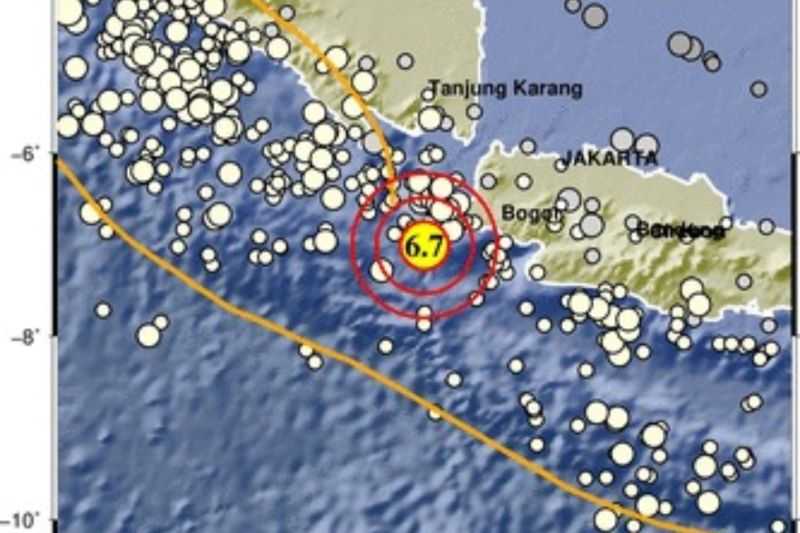 Gempa Banten Bermagnitudo 6,7 Dirasakan Hingga Sukabumi