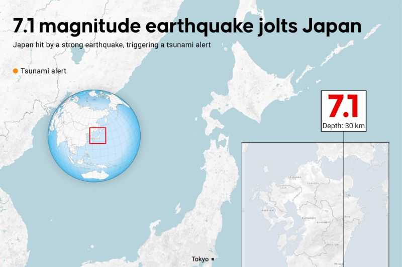 Gempa Berkekuatan 7,1 Guncang Jepang, Picu Peringatan Tsunami