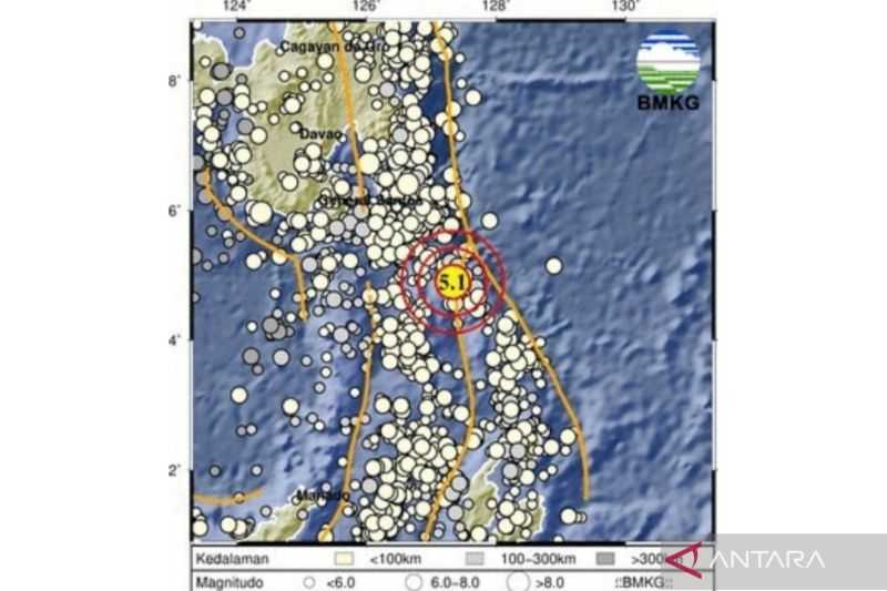 Gempa Bumi Berkekuatan 5,1 Magnitudo Guncang Karatung, Sulawesi Utara