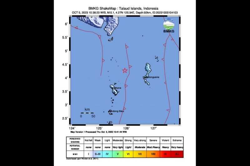 Gempa Bumi M5,1 Guncang Wilayah Kep Sangihe Sulut