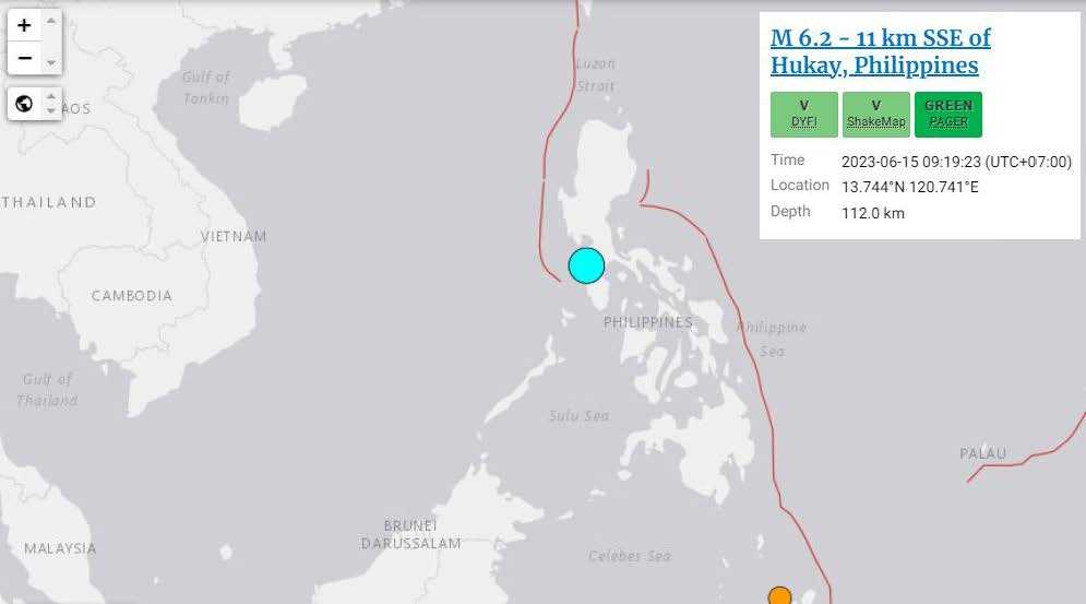 Gempa Dangkal Berkekuatan 6,5 Guncang Filipina