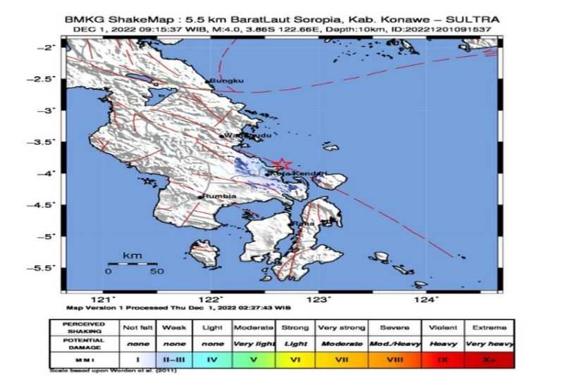 Gempa Dangkal Guncang Kendari, Dipicu Aktivitas Sesar di Barat Laut Soropia