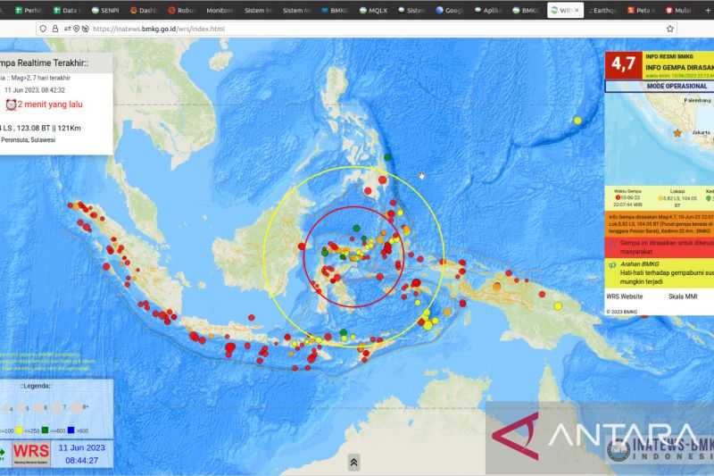 Gempa M 5,4 Guncang Teluk Tomini, Akibat Deformasi Slab Lempeng Laut Sulawesi