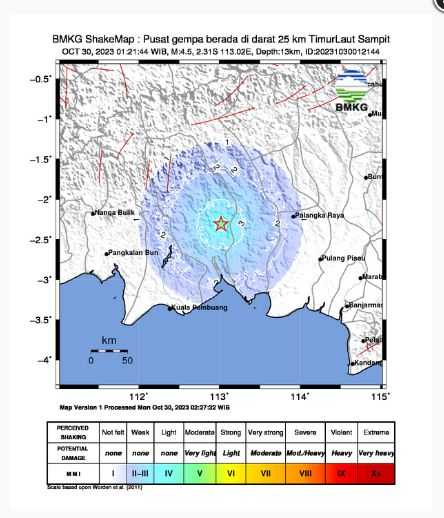 Gempa M4,5 di Kalteng Dipicu Aktivitas Sesar Aktif yang Belum Terpetakan