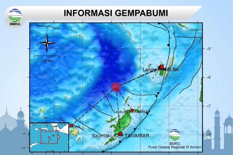 Gempa M5,0 Guncang Kepulauan Tanimbar, Tak Berpotensi Tsunami