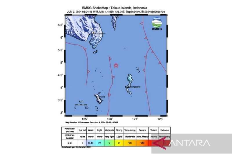 Gempa M5,1 Guncang Karatung hingga Manado, Tak Berpotensi Tsunami