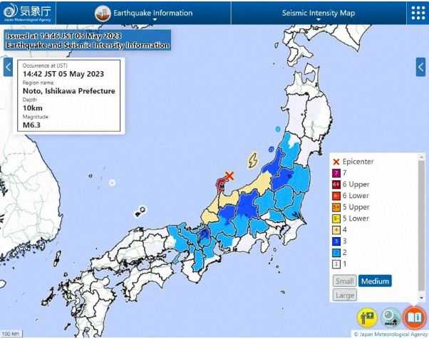 Gempa M6,3 Guncang Prefektur Ishikawa Jepang