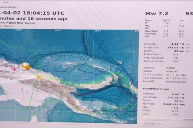 Gempa M7,2 di Papua Nugini Terasa di Sejumlah Wilayah Provinsi Papua