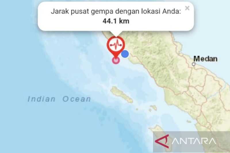 Gempa Magnitudo 5,2 Goyang Meulaboh Aceh, Warga Panik