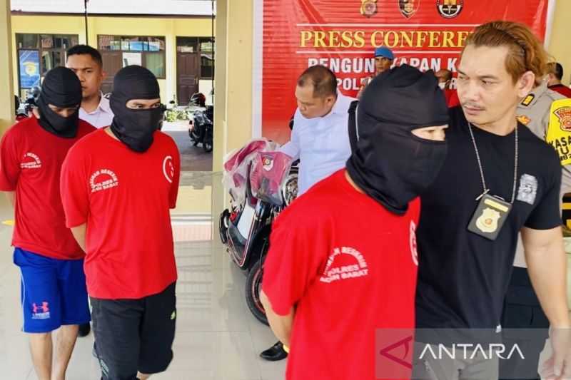 Gerak Cepat, Polisi Tangkap Tiga Pria Atas Kepemilikan Senjata Api di Aceh Barat