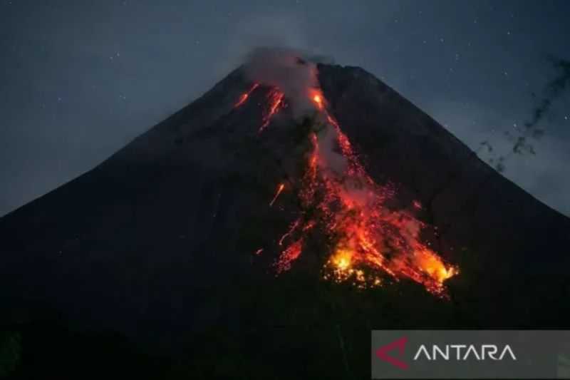 Gunung Merapi Muntahkan 15 Kali Guguran Lava Sejauh 1,8 Kilometer Arah Kali Bebeng