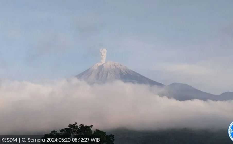 Gunung Semeru Erupsi Lagi, Lontarkan Abu Vulkanik Setinggi 800 Meter