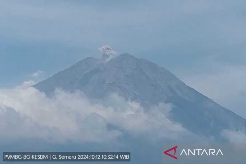 Gunung Semeru Tujuh Kali Erupsi pada Sabtu Pagi