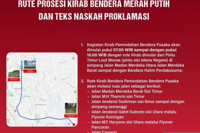 Hindari Ruas Jalan Ini, DKI Berlakukan Rekayasa Lalu Lintas Mulai Pagi Saat Kirab Bendera