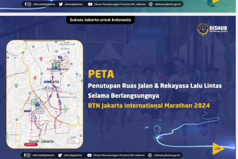 Ini 36 Ruas Jalan yang Ditutup saat Digelar Jakarta Internasional Maraton 2024
