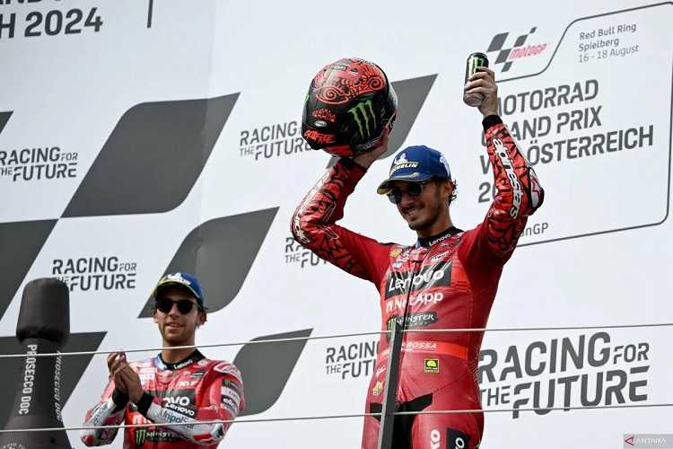 Ini Klasemen MotoGP 2024: Pembalap Ducati Bagnaia Unggul Lima Poin di Puncak dari Martin