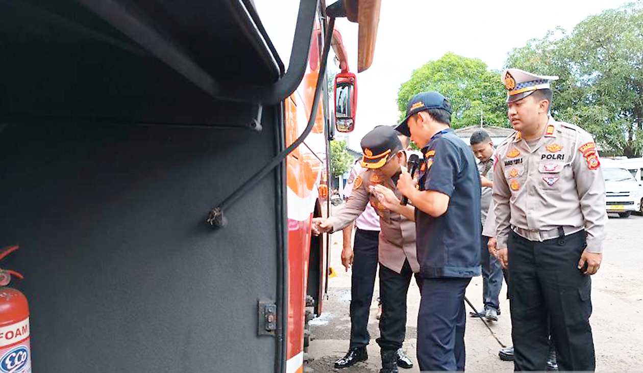 Inspeksi Keselamatan Kendaraan Umum Digelar Polres Indramayu