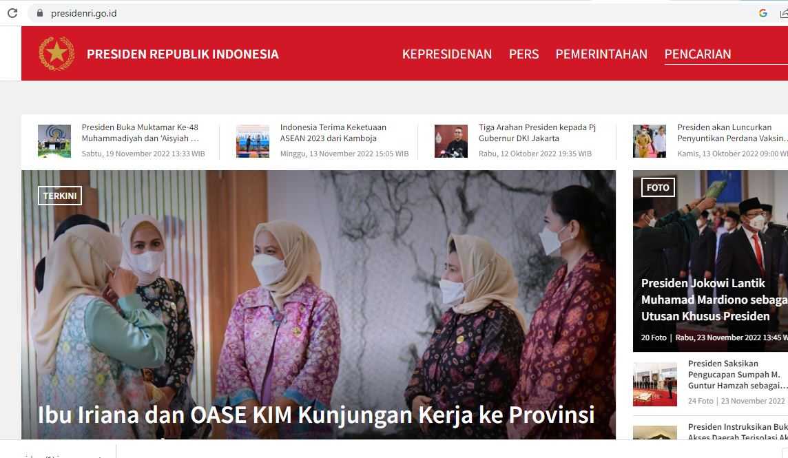 Istana Tegaskan Situs Web Resmi Presiden Joko Widodo adalah Presidenri.go.id