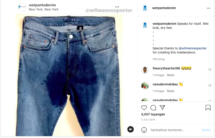 Jangan Buang Celana Jeans dengan Noda Bekas Ngompol, Kini Harganya Rp 1 Juta