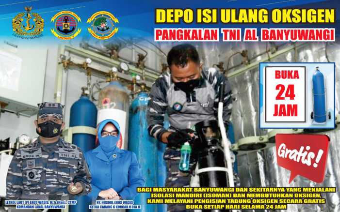 Kabar Gembira, Mako Pangkalan TNI AL Banyuwangi Akan Membuka  Depo Isi Ulang Oksigen 24 jam