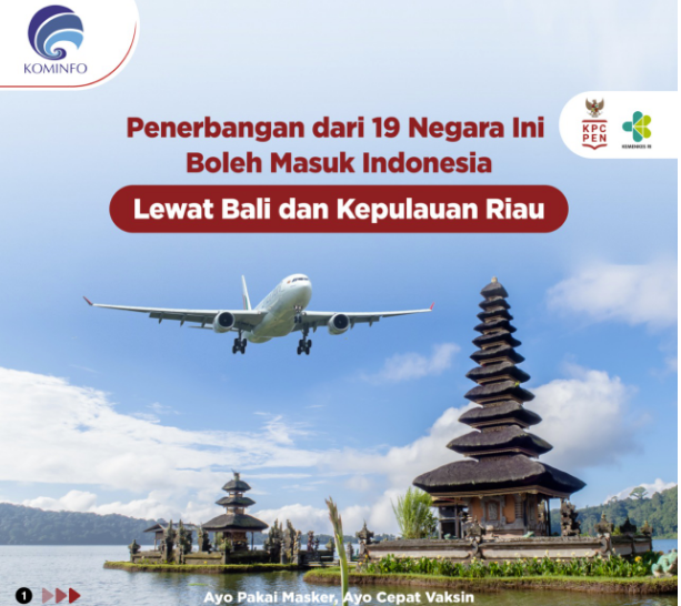 Kabar Gembira, Penerbangan dari 19 Negara Ini Boleh Masuk Indonesia Lewat Bali dan Kepulauan Riau